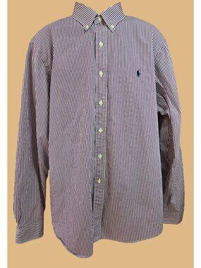 Ralph Lauren Mens Purple Striped Button-Down Shirt XXL
